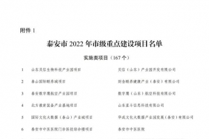 泰安2022年市級(jí)重點(diǎn)建設(shè)項(xiàng)目名單公布！含東平這些項(xiàng)目