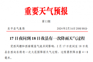 東平全縣有雨！今天后半夜到！還有降溫和雨雪……