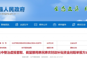 東平：集中整治虛報套取、截留挪用惠民惠農(nóng)財政補(bǔ)貼資金問題舉報方式